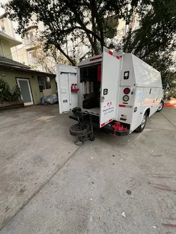Magnet Plumbing service vehicle on-site for Water Heater Repair in Grand Palms